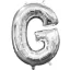 Ezüst Silver mini G betű fólia lufi 33 cm