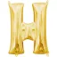 Arany Gold mini H betű fólia lufi 33 cm
