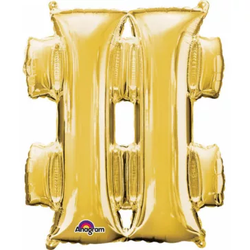 Arany Gold mini fólia lufi hashtag ikon 33 cm