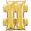 Gold, Arany mini fólia lufi hashtag ikon 33 cm