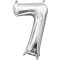 Ezüst Silver mini szám fólia lufi 7-es 40 cm