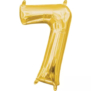 Arany Gold Light mini szám fólia lufi 7-es 40 cm