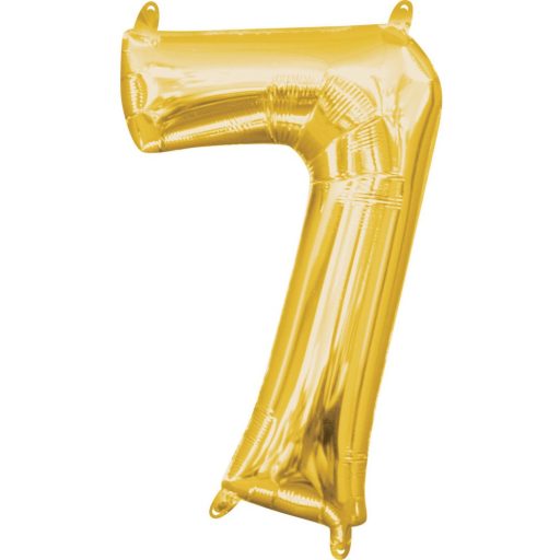 Arany Gold Light mini szám fólia lufi 7-es 40 cm
