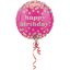 Happy Birthday Pink Dotty fólia lufi 43 cm