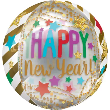 Happy New Year Gold gömb fólia lufi 40 cm
