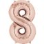 Rose Gold óriás szám fólia lufi 8-as, 86*53 cm
