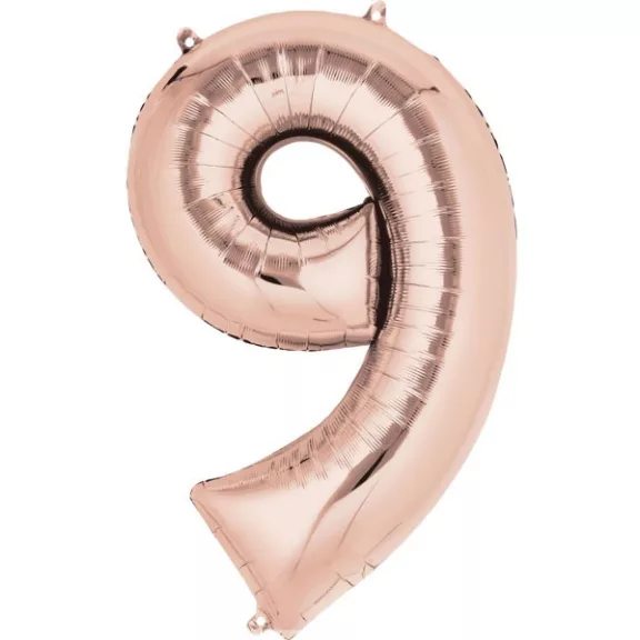 Színes Rose Gold óriás szám fólia lufi 9-es 86x55 cm Színes Rose Gold óriás szám fólia lufi 9-es 86x55 cm