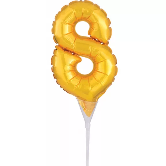 Arany Gold 8-as szám fólia lufi tortára 15 cm Arany Gold 8-as szám fólia lufi tortára 15 cm