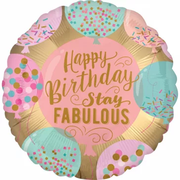 Happy Birthday Fabulous fólia lufi 43 cm