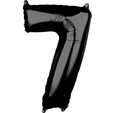 Fekete Black szám fólia lufi 7-es 66x43 cm
