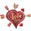 I love You Arrows fólia lufi 86 cm