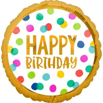 Happy Birthday Dots fólia lufi 43 cm