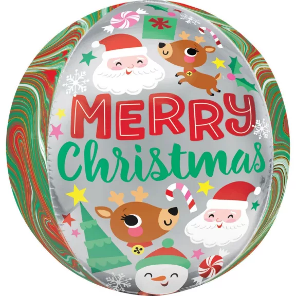 Merry Christmas Festive Friends gömb fólia lufi 40 cm Merry Christmas Festive Friends gömb fólia lufi 40 cm