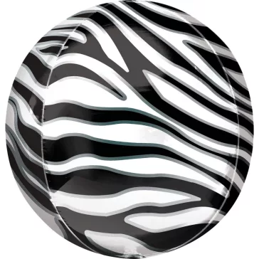 Zebra mintás Safari gömb fólia lufi 40 cm
