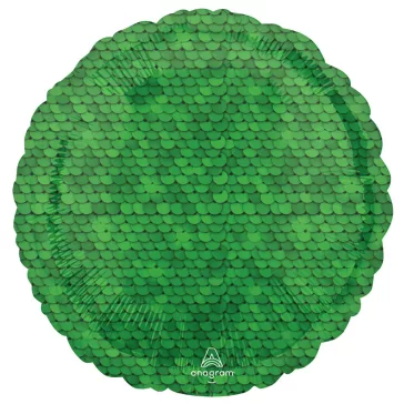 Zöld Sequin mintás fólia lufi 43 cm