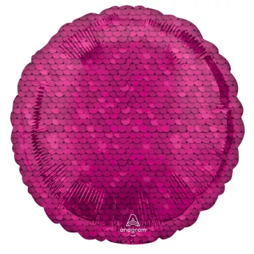 Rózsaszín Sequin mintás fólia lufi 43 cm