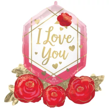 I Love You Rose fólia lufi 76 cm