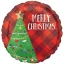 Merry Christmas Plaid fólia lufi 45 cm