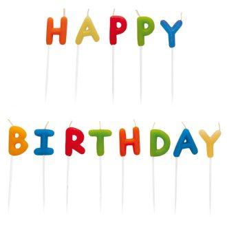 Happy Birthday Colorful tortagyertya, gyertya szett 13 db-os