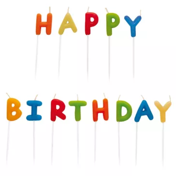 Happy Birthday Colorful tortagyertya, gyertya szett 13 db-os