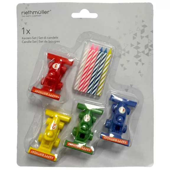 Versenyautó Colorful tortagyertya szett Versenyautó Colorful tortagyertya szett
