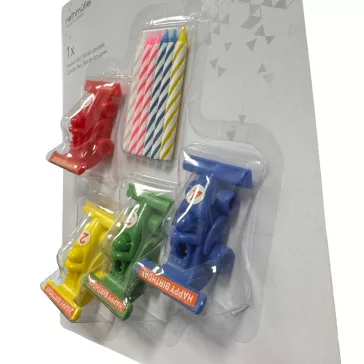 Versenyautó Colorful tortagyertya szett