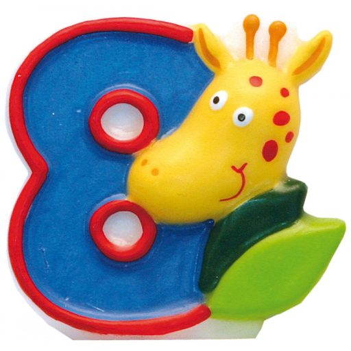 Szafari Giraffe tortagyertya, számgyertya 8-as