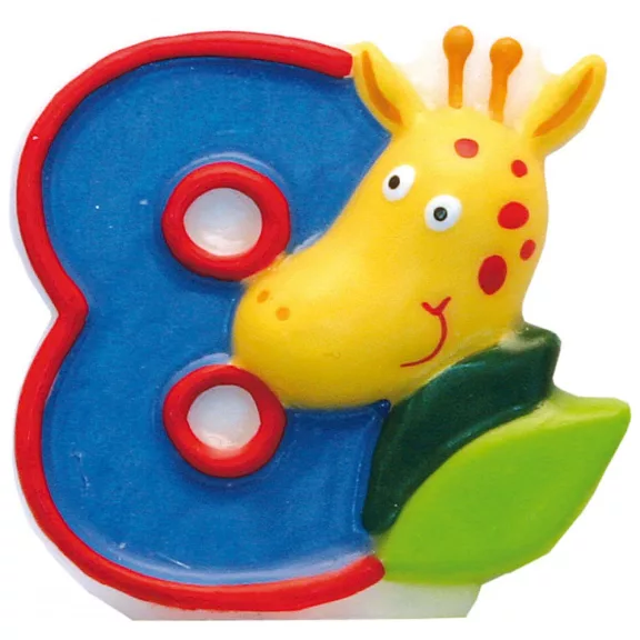 Szafari Giraffe tortagyertya, számgyertya 8-as Szafari Giraffe tortagyertya, számgyertya 8-as