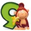 Szafari Monkey tortagyertya, számgyertya 9-es