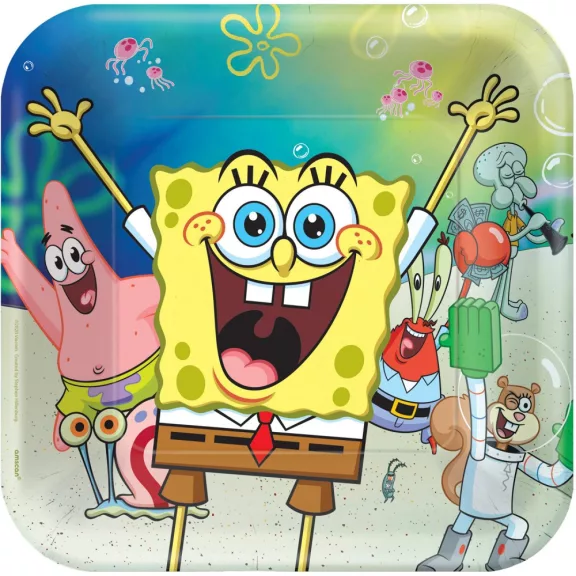 SpongyaBob Laugh papírtányér 8 db-os 23 cm SpongyaBob Laugh papírtányér 8 db-os 23 cm