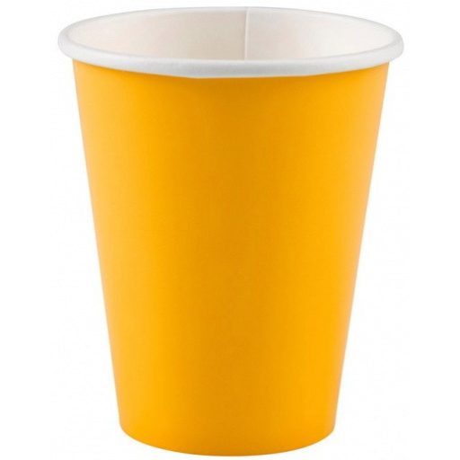 Sárga Sunshine Yellow papír pohár 8 db-os 250 ml