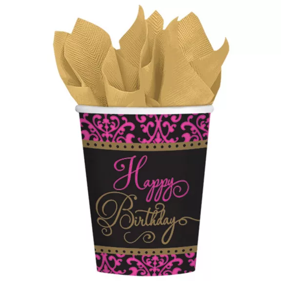 Happy Birthday Pink papír pohár 18 db-os 266 ml Happy Birthday Pink papír pohár 18 db-os 266 ml