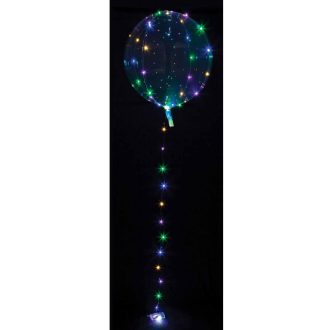 Színesen világító Crystal LED lufi, átlátszó