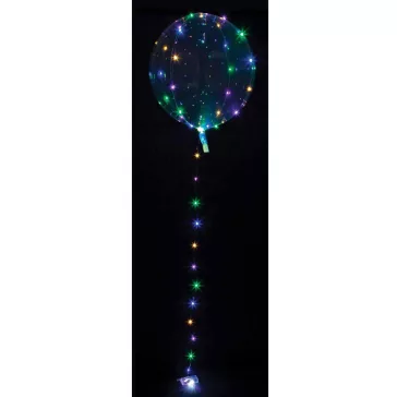 Színesen világító Crystal LED lufi, átlátszó