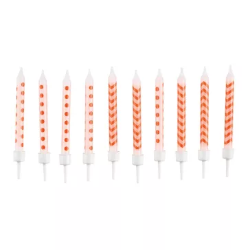 Narancs Orange spirál tortagyertya, gyertya szett 10 db-os