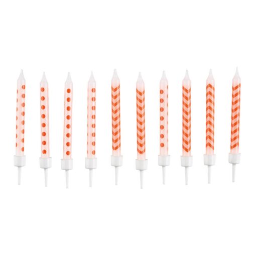 Narancs Orange spirál tortagyertya, gyertya szett 10 db-os