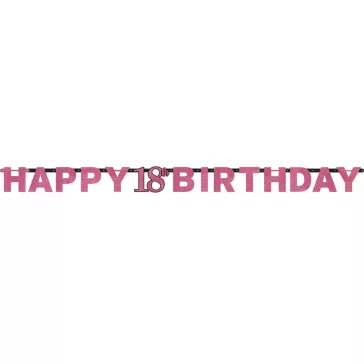 Happy Birthday Pink 18 hologramos felirat 213 cm