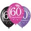 Happy Birthday 60 Pink léggömb, lufi 6 db-os 11 inch (27,5 cm)