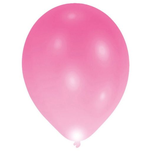 Világító LED Pink léggömb, lufi 5 db-os 11 inch (27,5 cm)