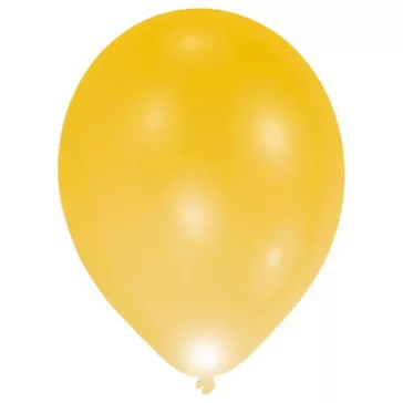   Világító LED Gold léggömb, lufi 5 db-os 11 inch (27,5 cm)