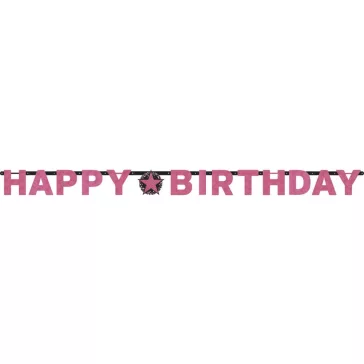 Happy Birthday Pink felirat 213 cm