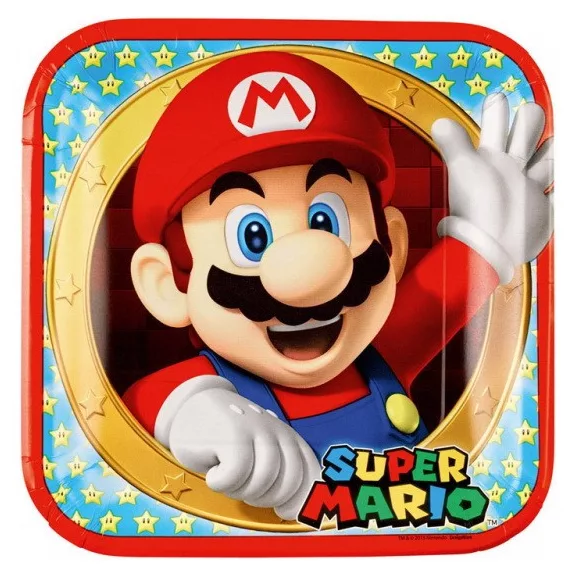 Super Mario Mushroom World papírtányér 8 db-os 23 cm Super Mario Mushroom World papírtányér 8 db-os 23 cm
