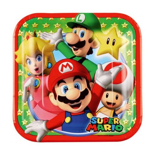 Super Mario Mushroom World papírtányér 8 db-os 18 cm