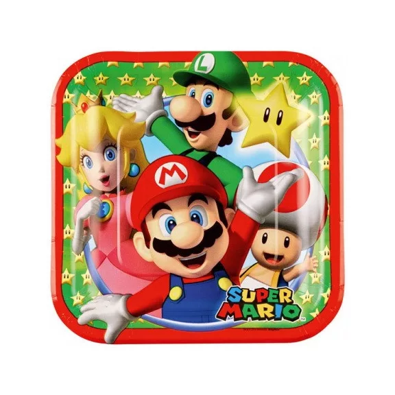 Super Mario Mushroom World papírtányér 8 db-os 18 cm Super Mario Mushroom World papírtányér 8 db-os 18 cm