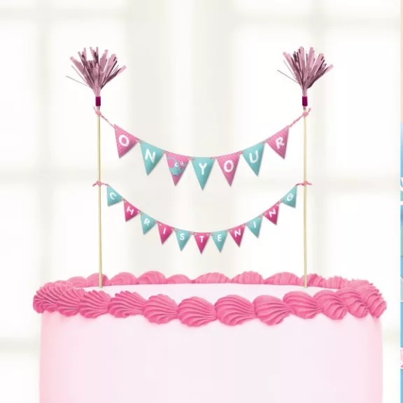 Keresztelő Pink torta dekoráció Keresztelő Pink torta dekoráció