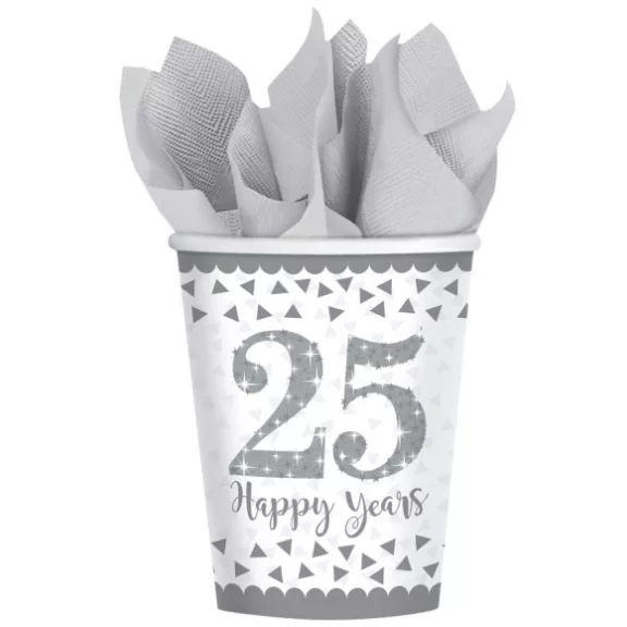 Házassági évforduló 25. Silver papír pohár 8 db-os 266 ml Házassági évforduló 25. Silver papír pohár 8 db-os 266 ml
