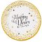 Happy New Year Golden Wishes papírtányér 8 db-os 23 cm