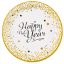 Happy New Year Golden Wishes papírtányér 8 db-os 23 cm
