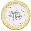 Happy New Year Golden Wishes papírtányér 8 db-os 23 cm
