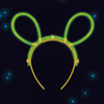 Világító egér Neon műanyag hajpánt 19x18 cm